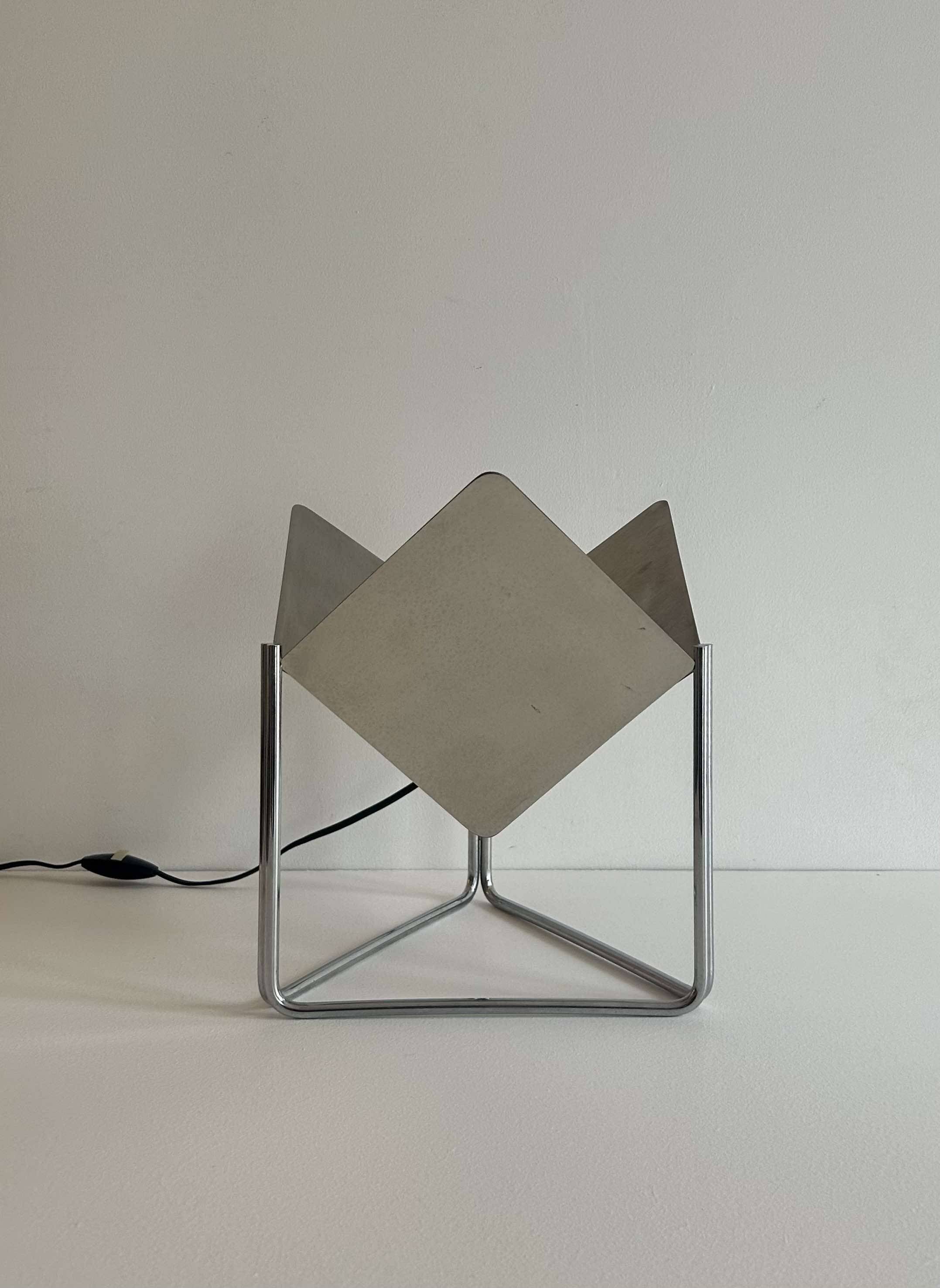 Vintage adjustable table lamp in chromed metal, France 1970