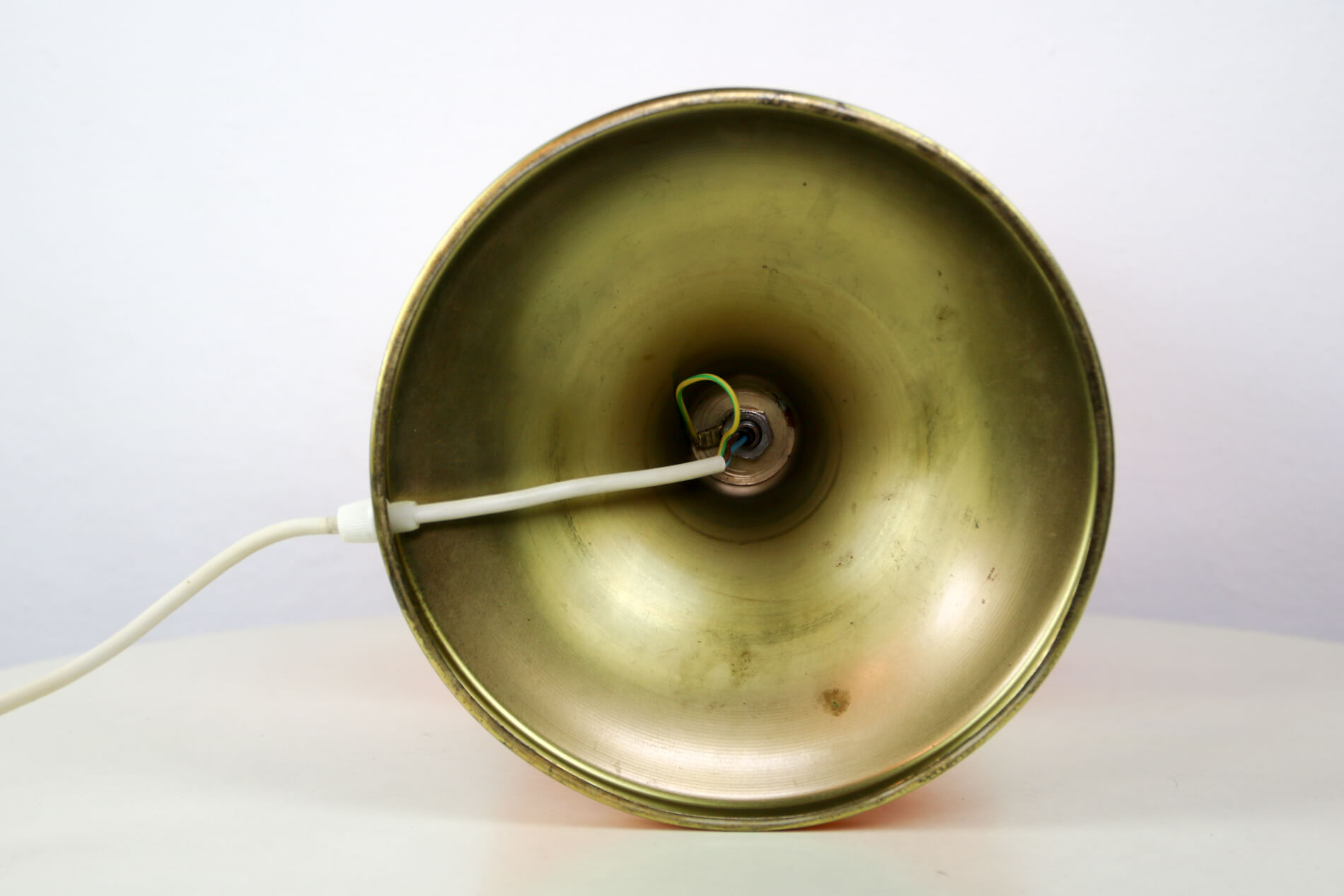 Mid-century orange glass table lamp