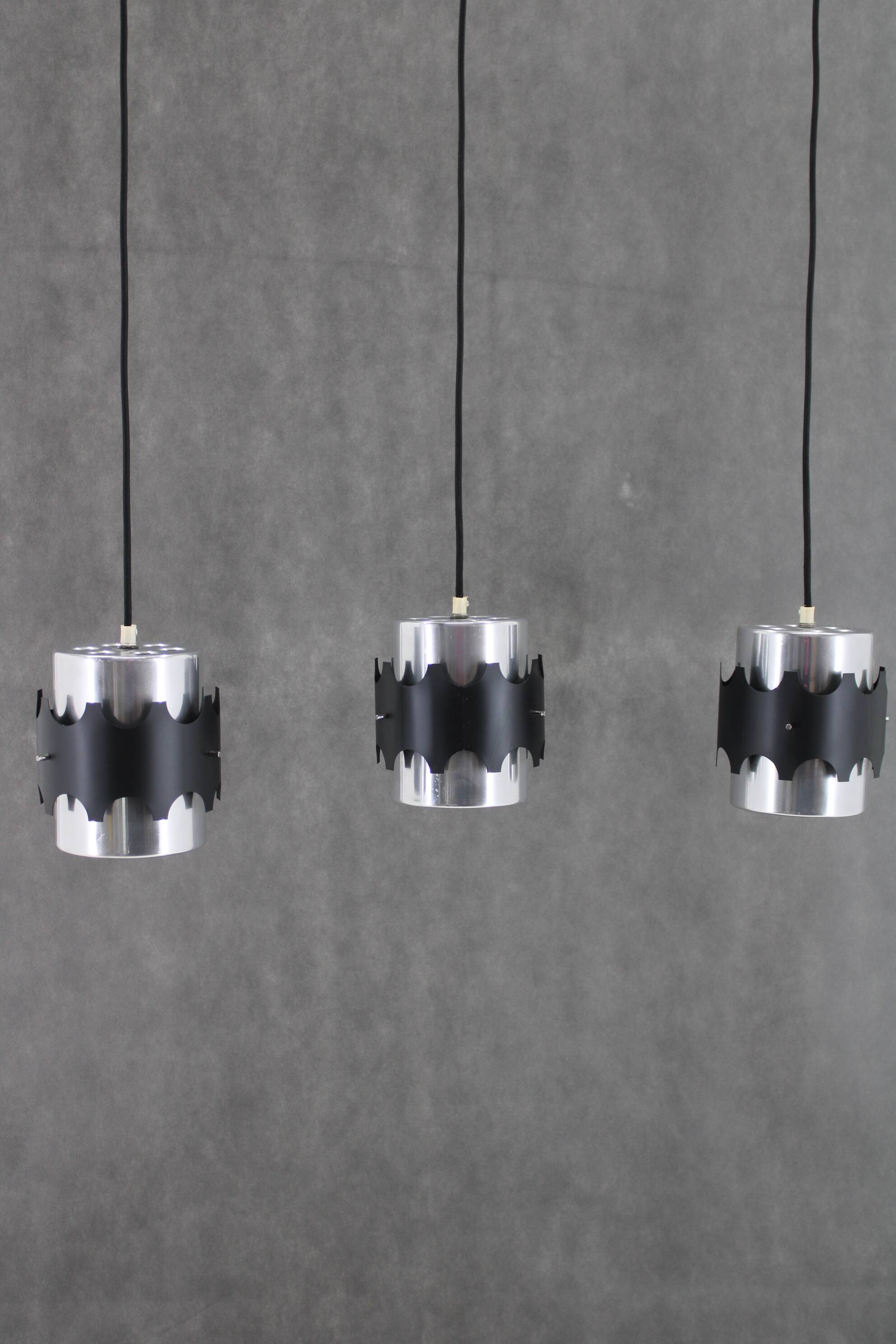 1960s Set of Three Danish Pendant Lights