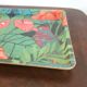 Vintage fiberglass platter with exotic décor and parrots