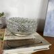 Round wall light ceiling fixture in glass with diamond points vintage 1970s