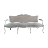 Louis XV taupe and cream style sofa