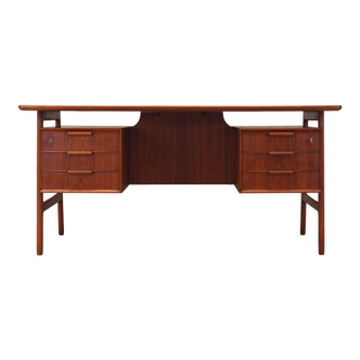 Bureau en teck, design danois, années 1970, fabriqué par Omann Jun