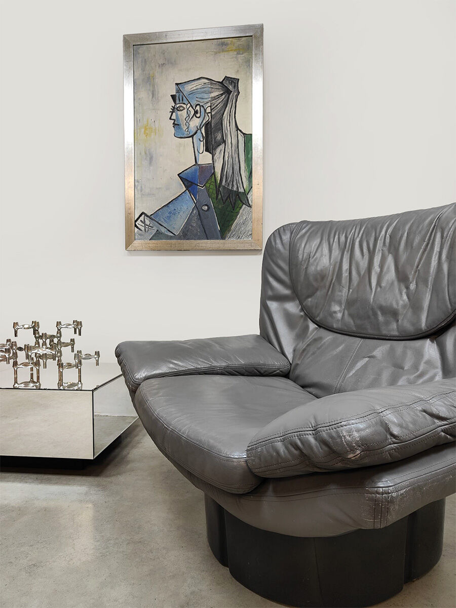 Vintage Il Poltrone leather lounge chair Ammannati & Vitelli Comfort