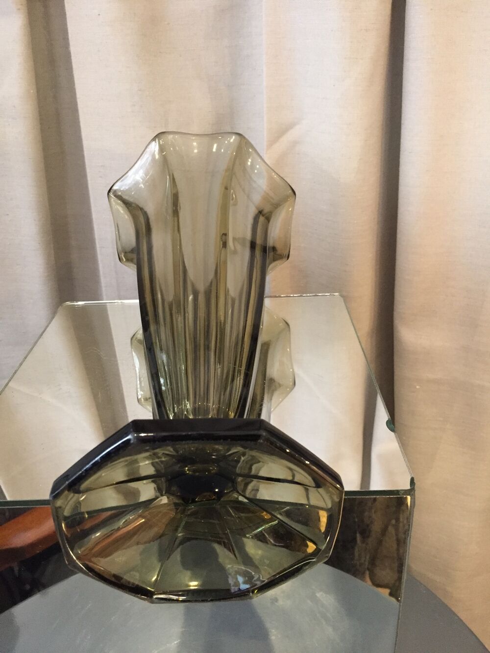 Czechoslovak smoked glass vase from the 1970s