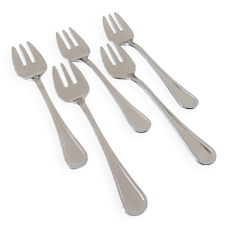 Guy Degrenne, France - Set of 5 oyster forks - In stainless steel mirror Verlaine model