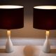 Kastrup Opaline Glass Table lamps Design by Jacob Bang 1960s Denmark