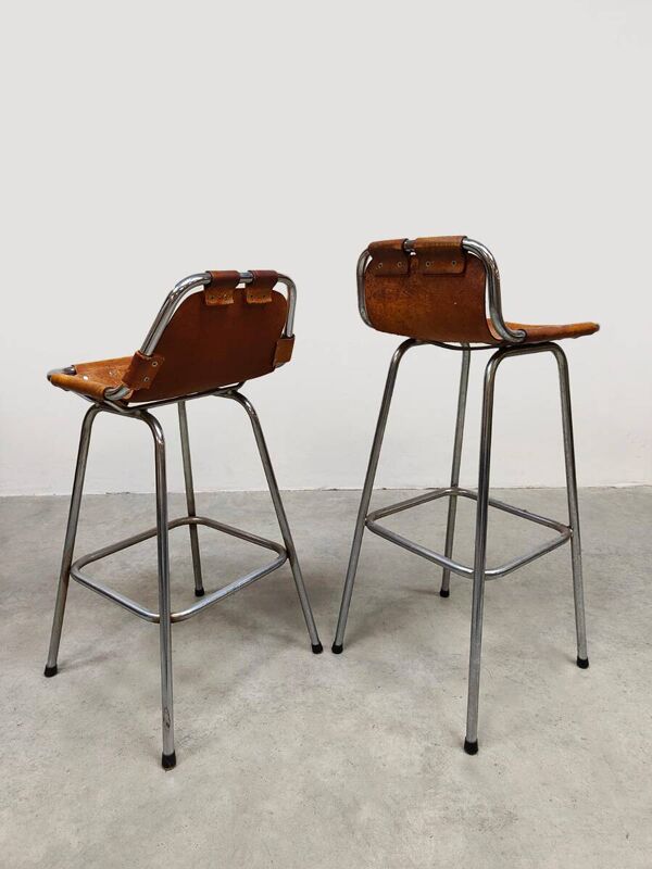 Tabourets de bar au design vintage 'Les Arcs' Charlotte Perriand