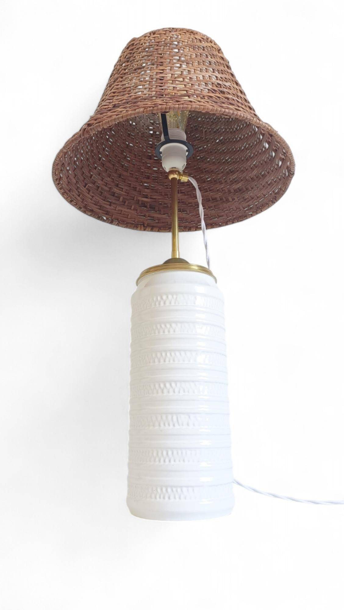 Midcentury Ceramic and Brass Table Lamp by Carstens Tönnieshof, 1960s