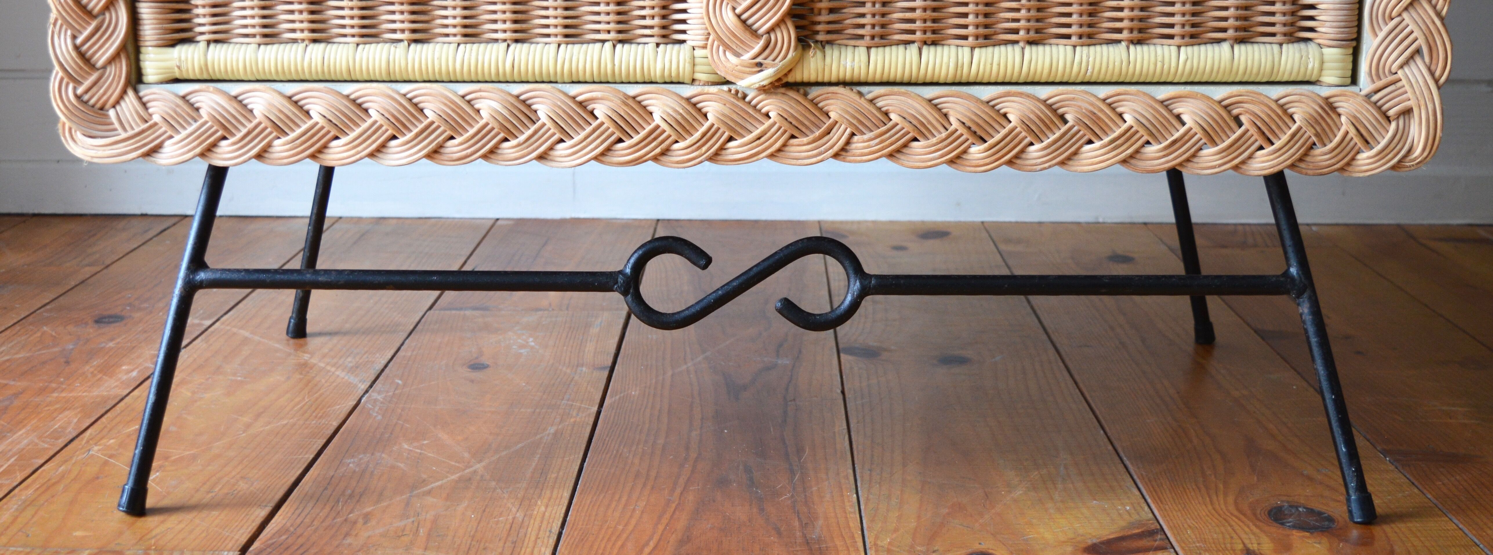 Rattan and wicker cabinet