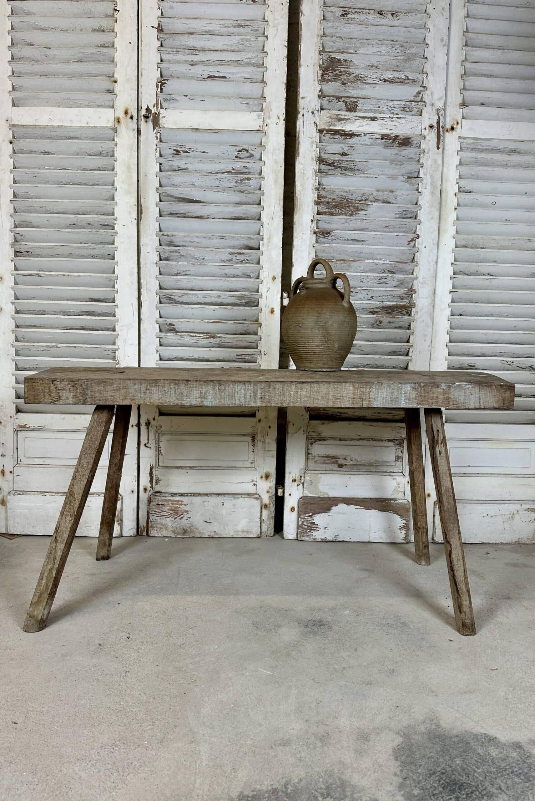 Solid oak console table, circa 1900