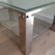 Chrome modernist coffee table. French work. Around 1970.