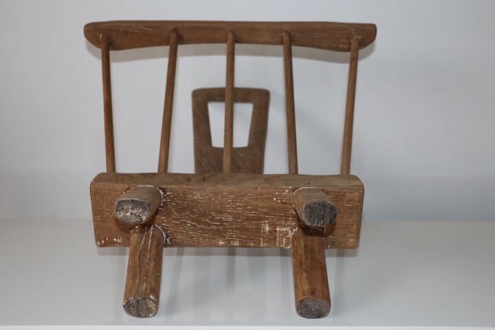 Brutalist magazine holder solid oak A