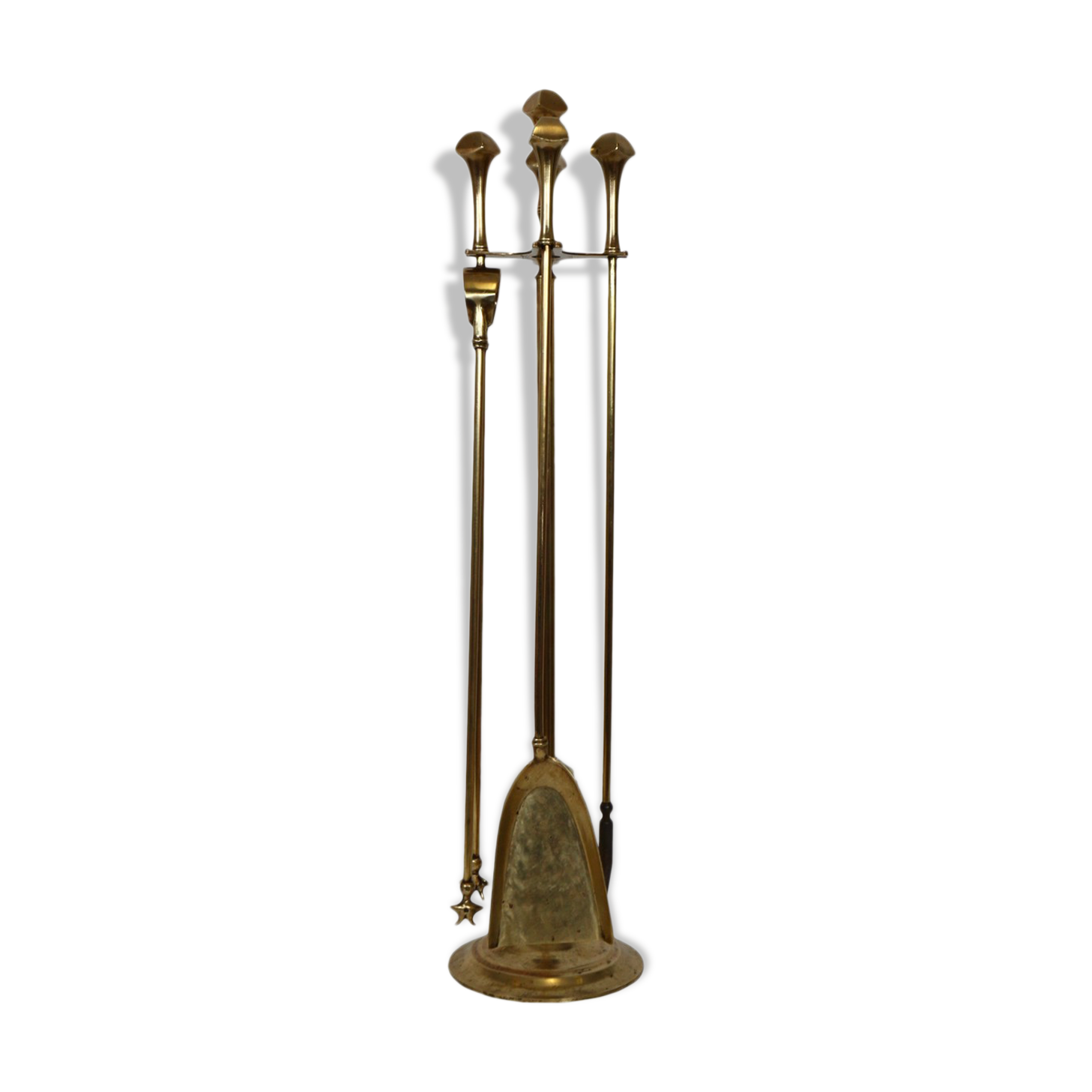 Vintage brass fireplace accessory set