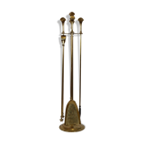 Vintage brass fireplace accessory set