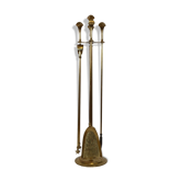 Vintage brass fireplace accessory set