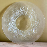 Frosted glass dish or plate signed Verlys France