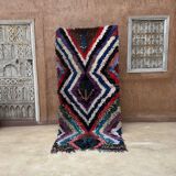 Colorful Boucherouite Moroccan rug - 107 x 244 cm