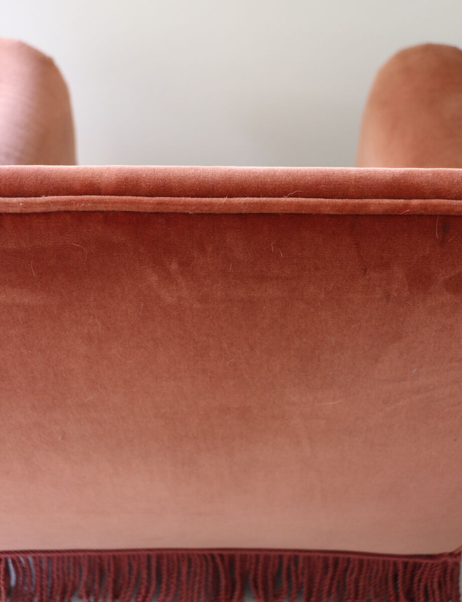 Paire de fauteuils bergères roses