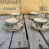 Set of 6 coffee cups with morvan sandstone saucers