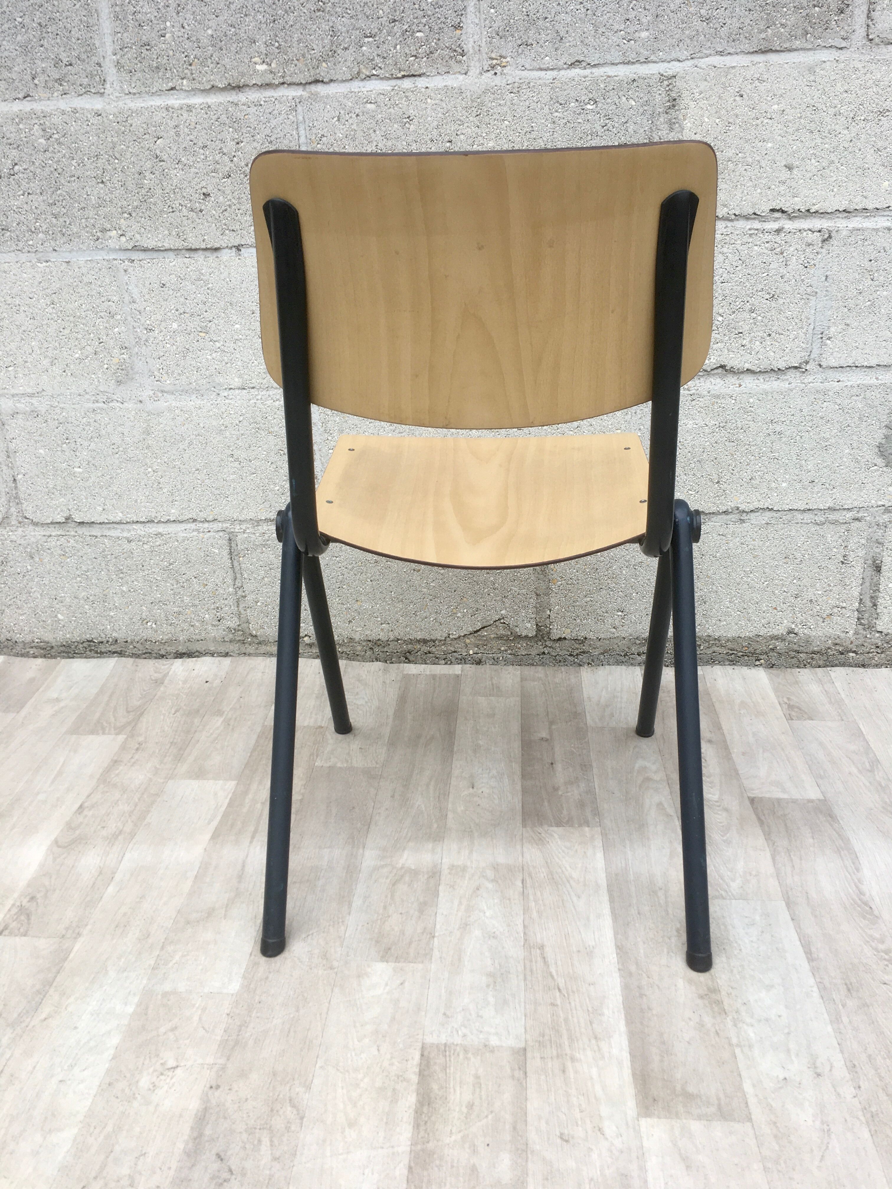 Lot de 6 chaises vintage Galvanitas couleur crème