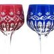 Saint Louis Traminer 4 glasses Rhin Roemer crystal, signed colour, excellent condition.
