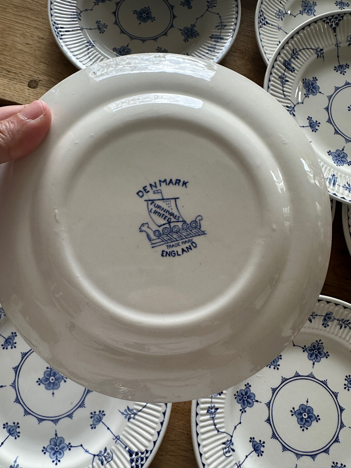 English dessert plates