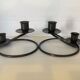 Pair of brutalist black metal candlesticks