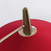 Articulated floor lamp with counterweight mid-century by Rupert Nikoll, nickel, brass.