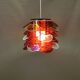 Danish Space Age hanging lamp made of plexiglass "leaves" with mirror reflex
