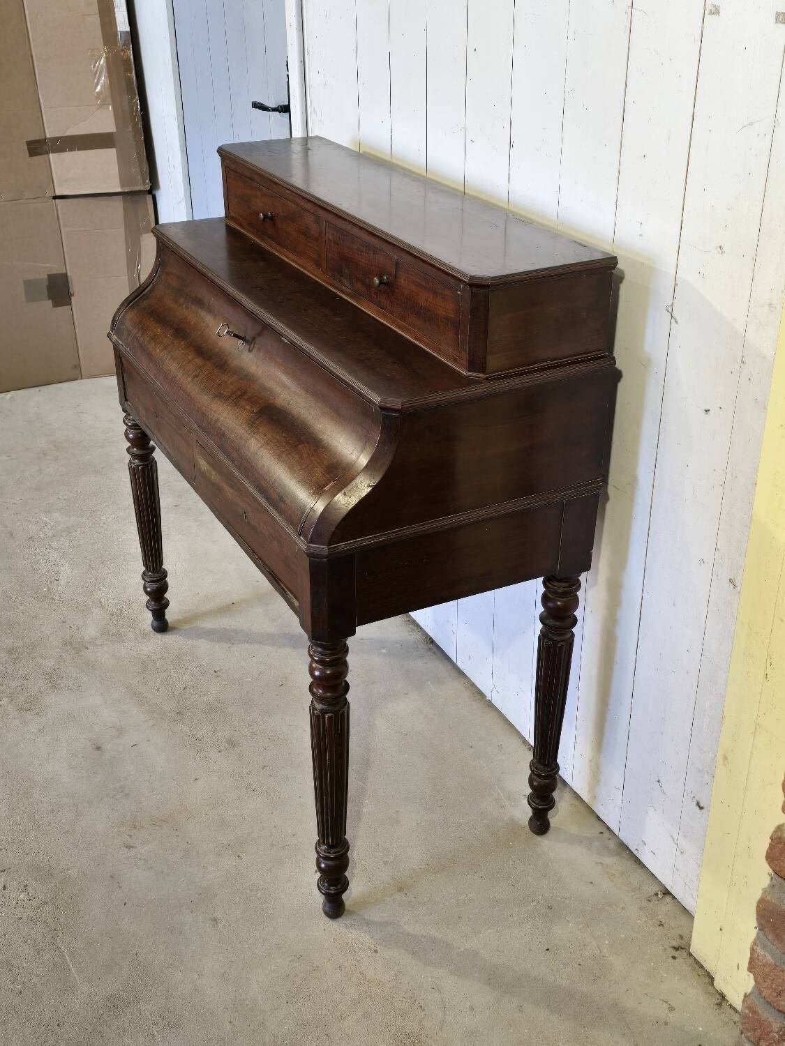 Louis Philippe style mahogany stepped desk, 19th century