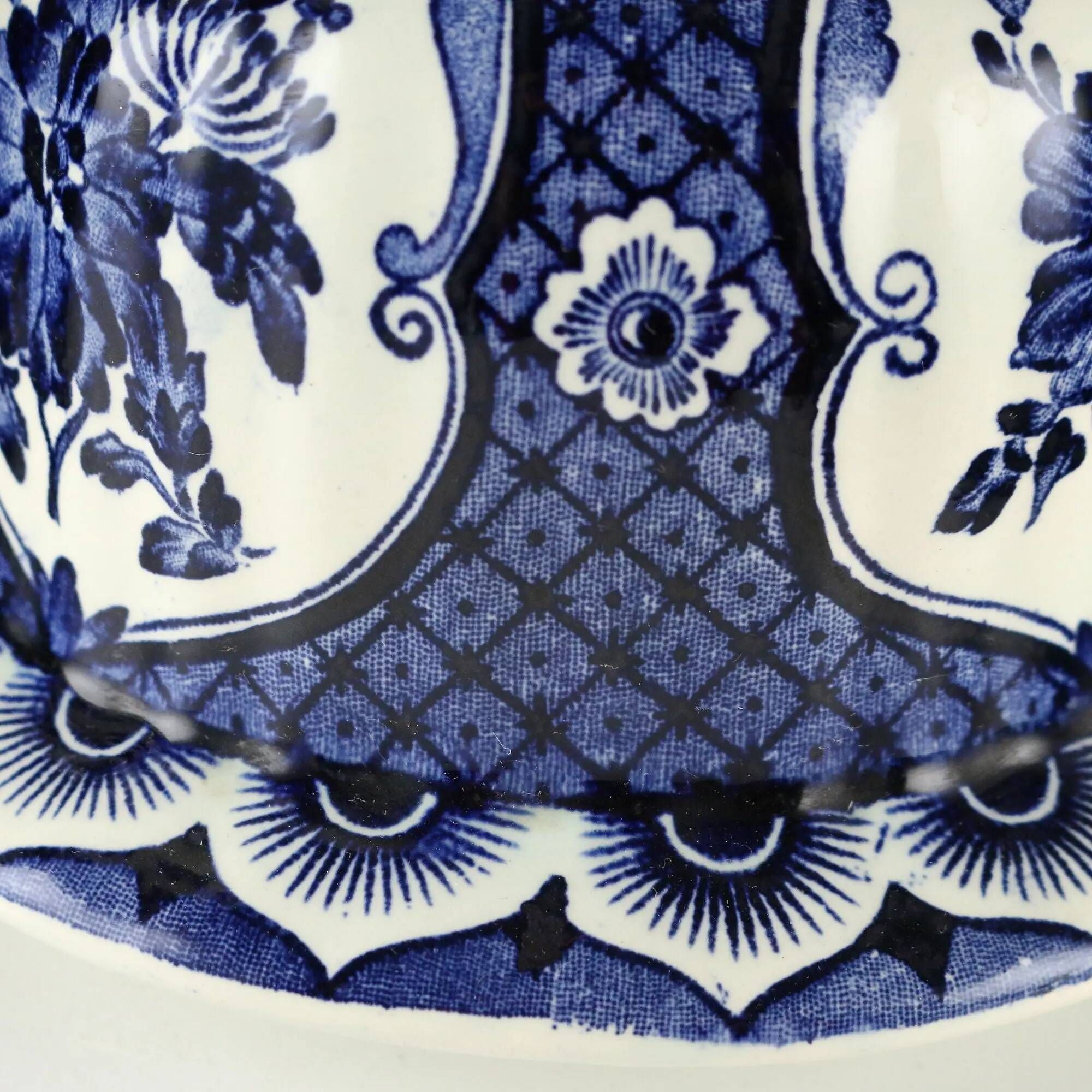 Antique white ceramic vase, decorated, Netherlands, 20th century