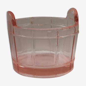 Old molded pink glass pot