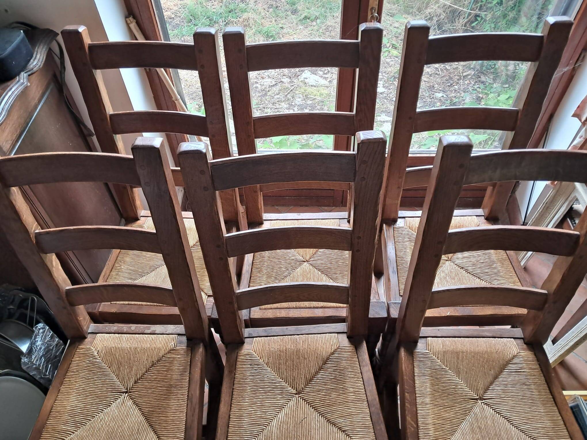 Lot de 6 Chaises de salon en chêne massif