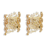 Pair of wall sconces in gilded brass and crystal by Palwa, Germany, 1960s.