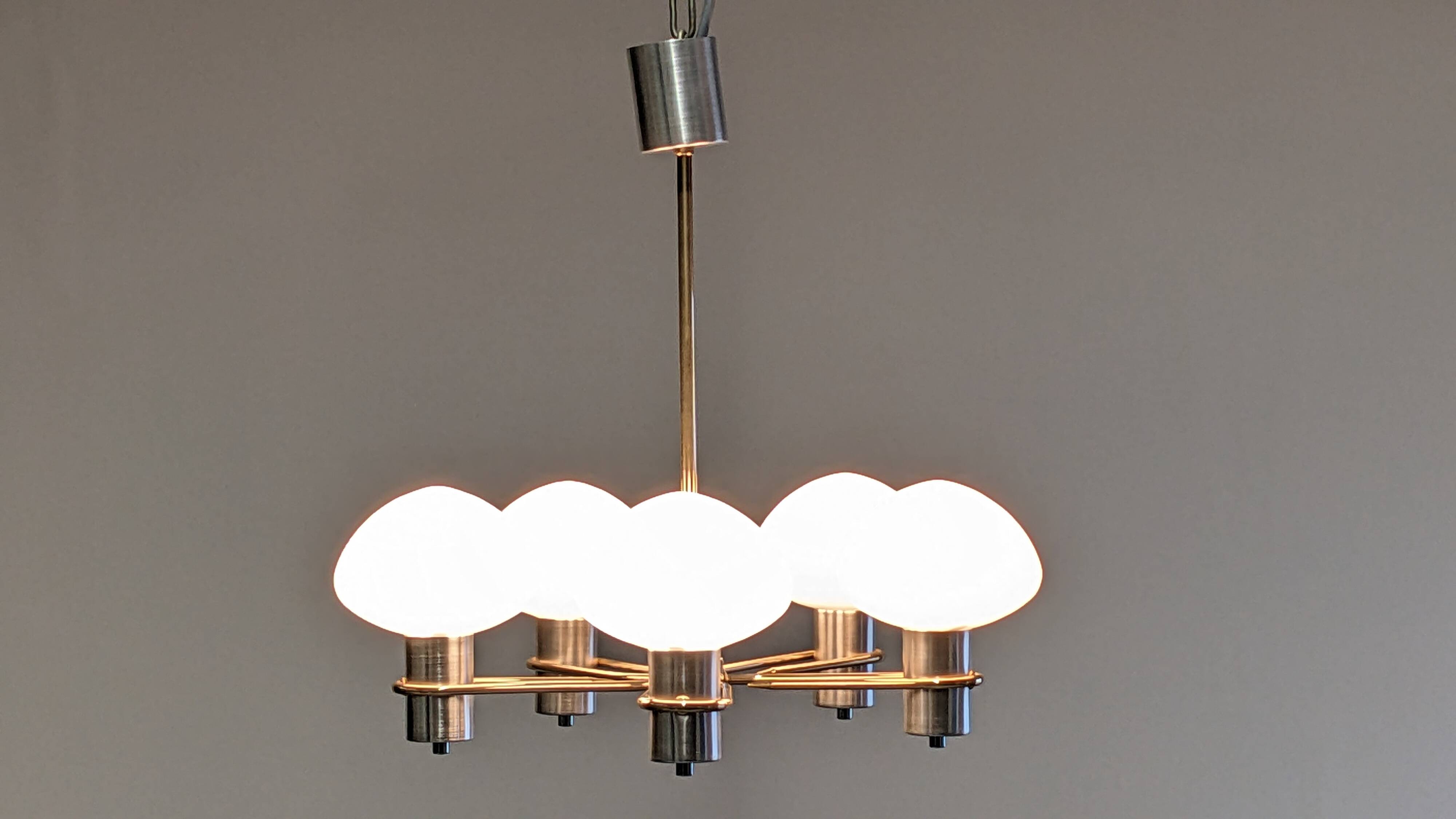 Space age chandelier with 5 lights from the 60s/70s