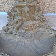 Bronze and brass umbrella stand decorated with a swan