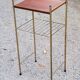 Vintage gold metal bedside table in mahogany from the 50s/60s