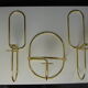 3 candle holders design sleek model, hanging in gold metal