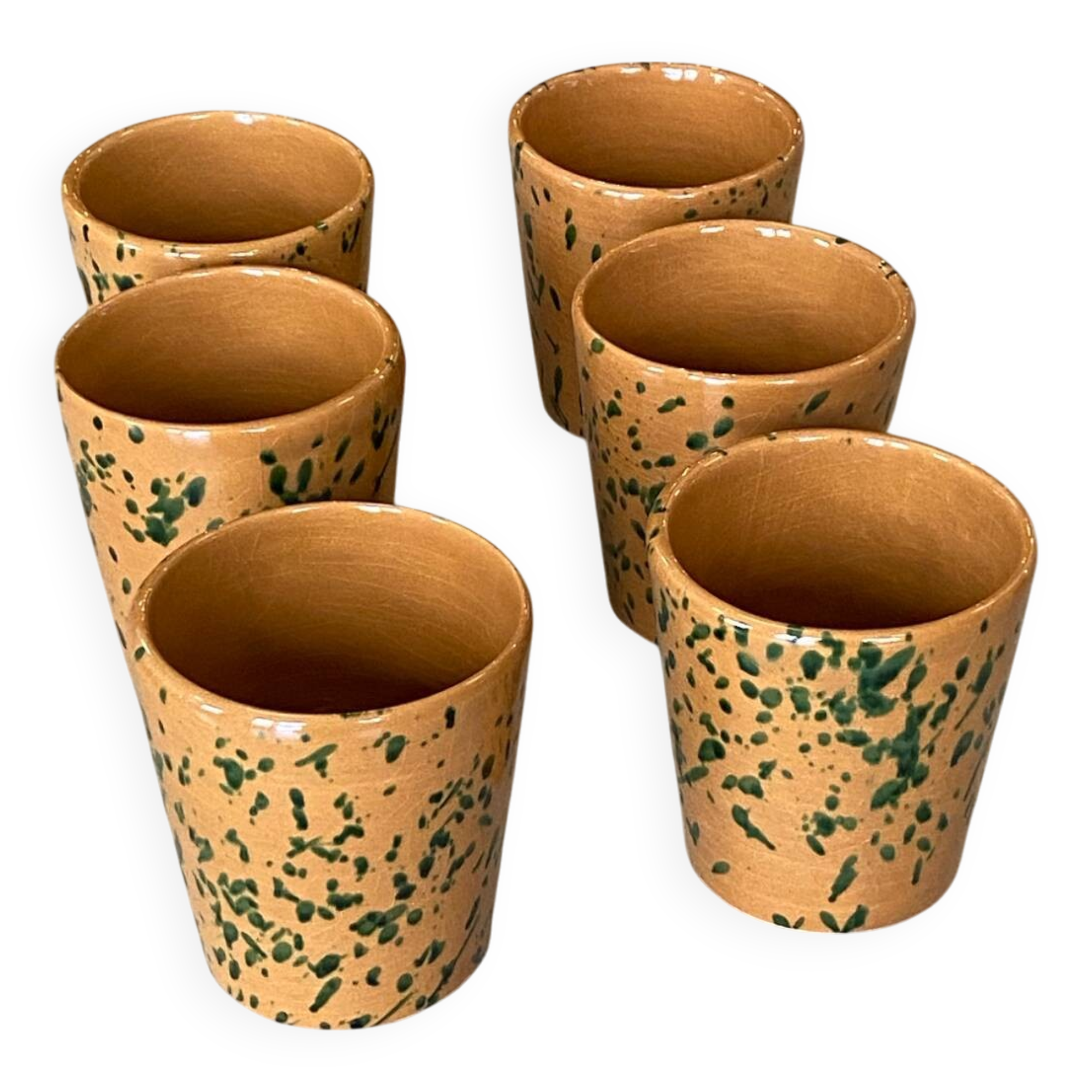 6 verres en terre cuite