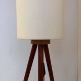Scandinavian tripod floor lamp in teak