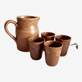 Sandstone pitcher with goblet
