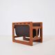 Danish double magazine holder in teak and leather by Salin Møbler, 1970s