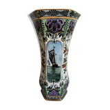Petrus Regout Maastricht ceramic vase, with scenes of sails and mill