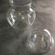 Jar type bonbonnière in translucent glass shape round modernist
