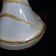 Jugendstil 'organic' vase in white glass with amber veins