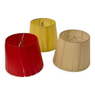 Set of 3 vintage celluloid clip-on lampshades