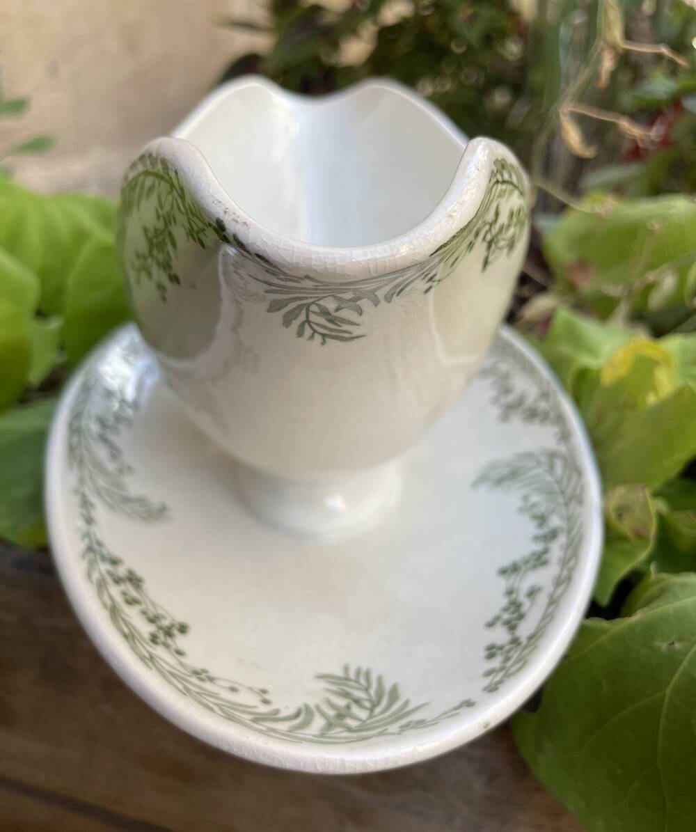 Sauceboat in earthenware k&g luneville pepper model tableware