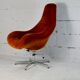 Space age chair, fiberglass, orange velvet, circa 1970s