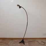 Dutch Curved Mid-Century Floor Lamp with Mercury Shade